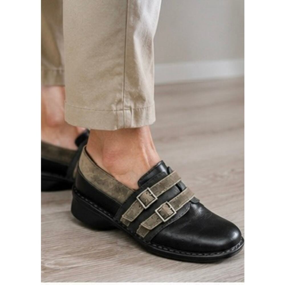 Naot Celesta Mary Jane Comfort Shoes Size EU 38 US 7–7.5 Black Gray Leather EUC - Picture 2 of 11